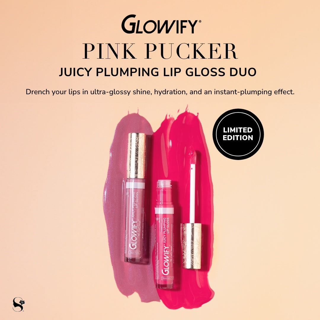 Glowify Juicy Plumping Pink Pucker Lip Gloss Duo